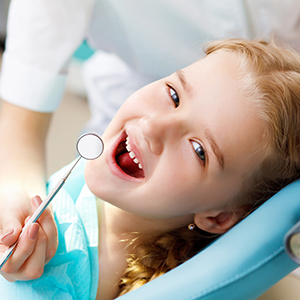 Girl in dental chair