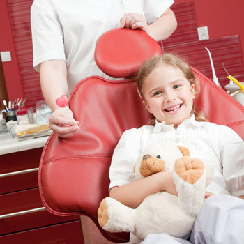 Girl in dental chair