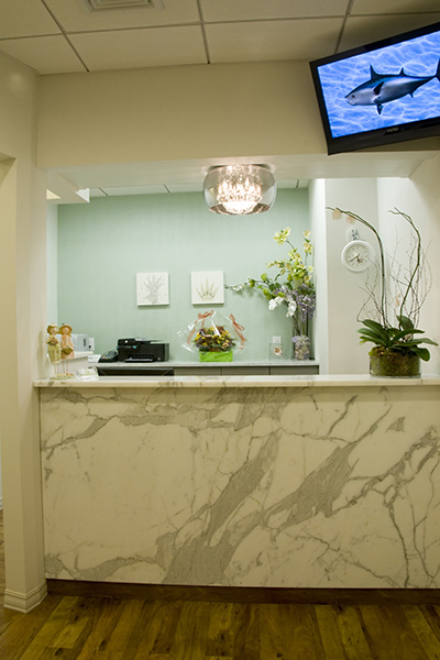 Reception desk at New Rochelle Kids Dental